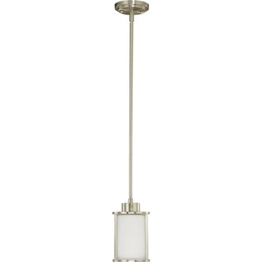 Satco 60-2866 Mini Pendant Fixture Odeon; 1 Light; with Satin White