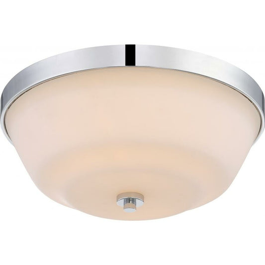 Satco 60-5804 Flush Mount Fixture Willow; 2 Light; Flush with White