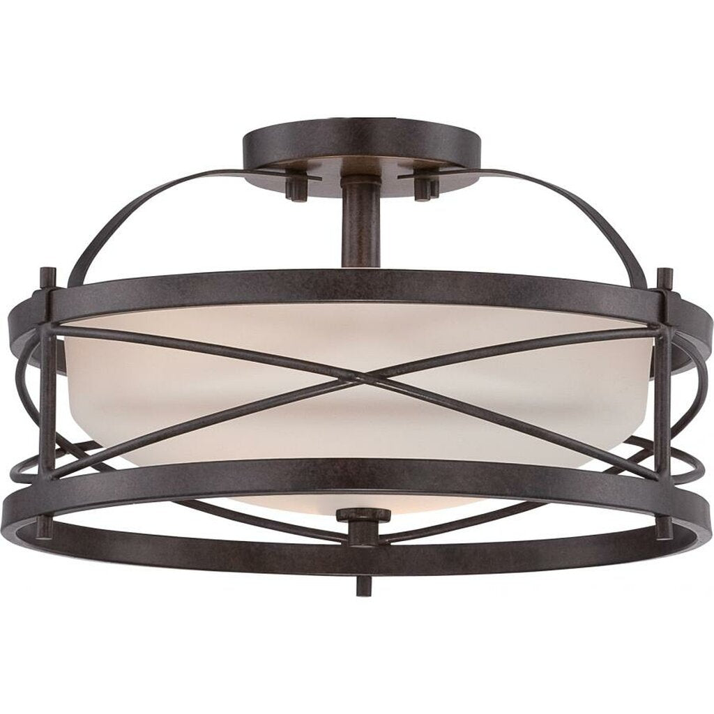 Satco 60-5335 Semi Flush Fixture Ginger; 2 Light; Semi-Flush with