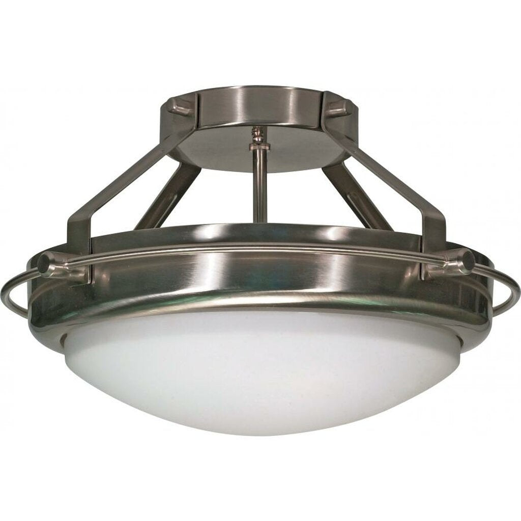 Satco 60-609 Semi Flush Fixture Polaris; 2 Light; 14 in.; Semi-Flush