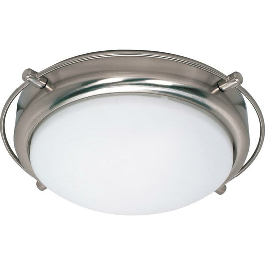 Satco 60-608 Flush Mount Fixture Polaris; 2 Light; 14 in.; with Satin