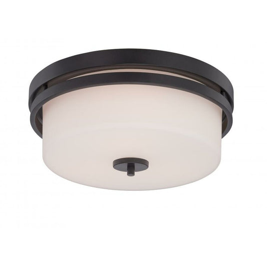 Satco 60-5307 Flush Mount Fixture Parallel; 3 Light; Flush with Etched