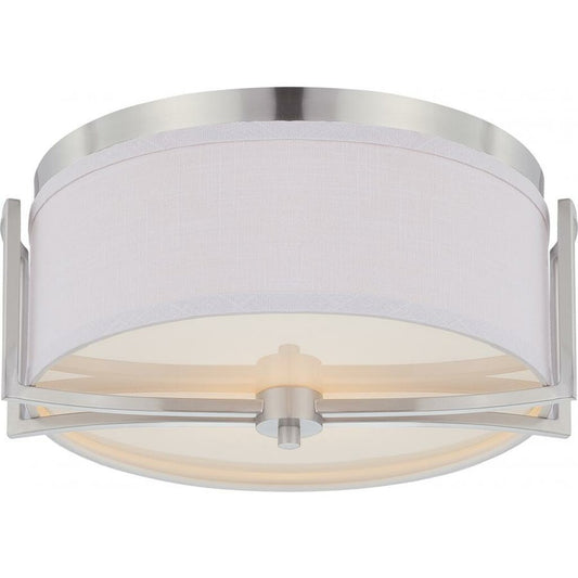 Satco 60-4761 Flush Mount Fixture Gemini; 2 Light; Flush Dome with