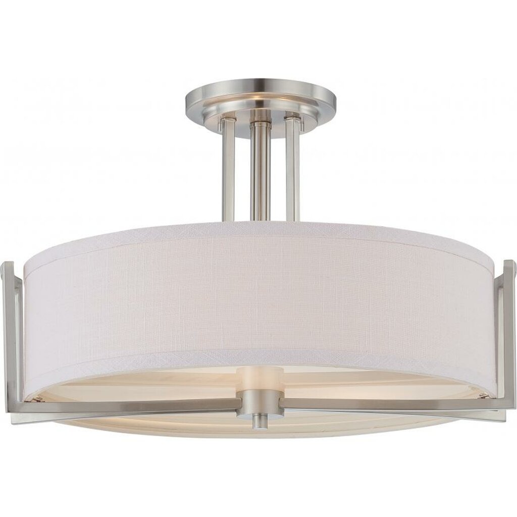 Satco 60-4758 Semi Flush Fixture Gemini; 3 Light; Semi-Flush with