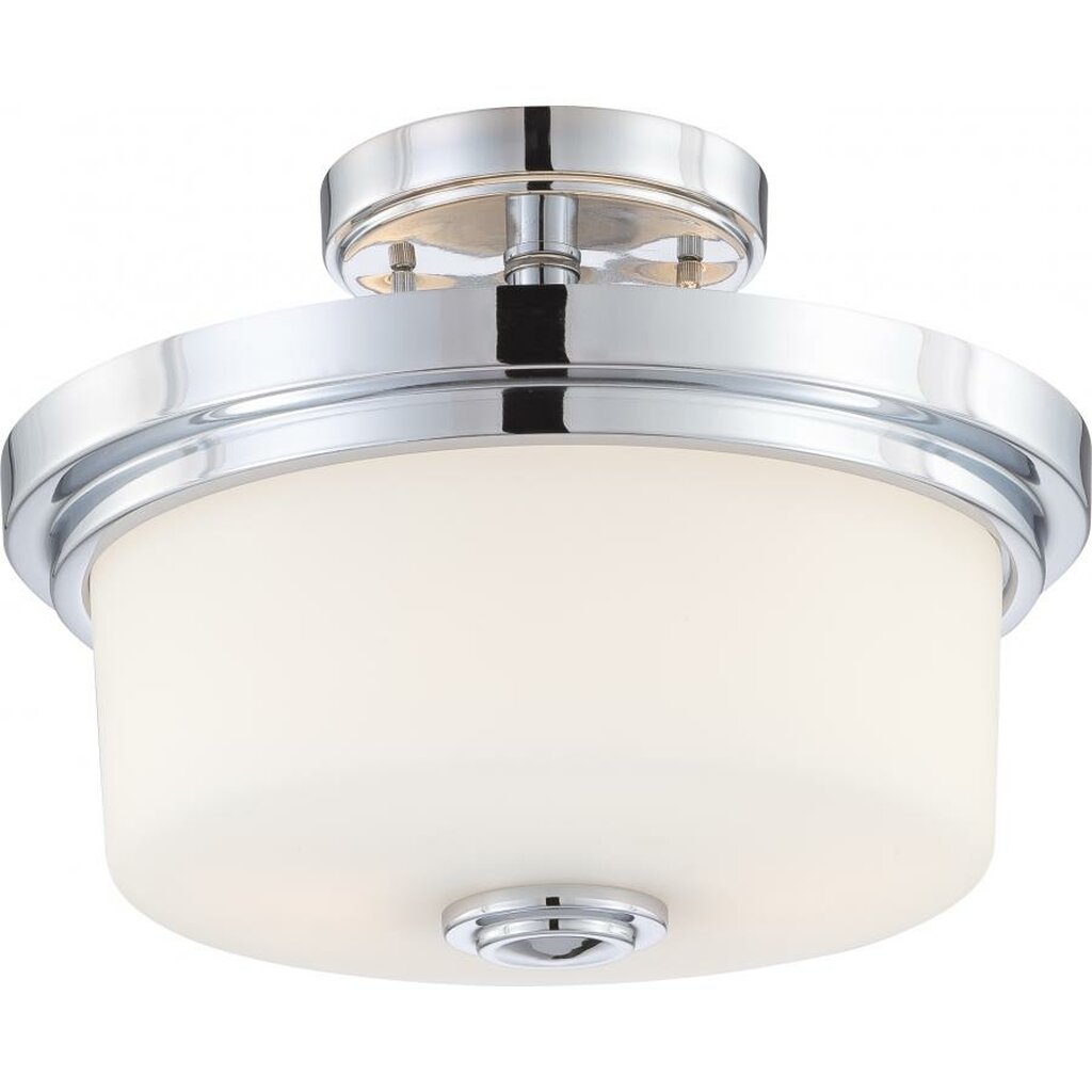 Satco 60-4593 Semi Flush Fixture Soho; 2 Light; Semi-Flush with Satin
