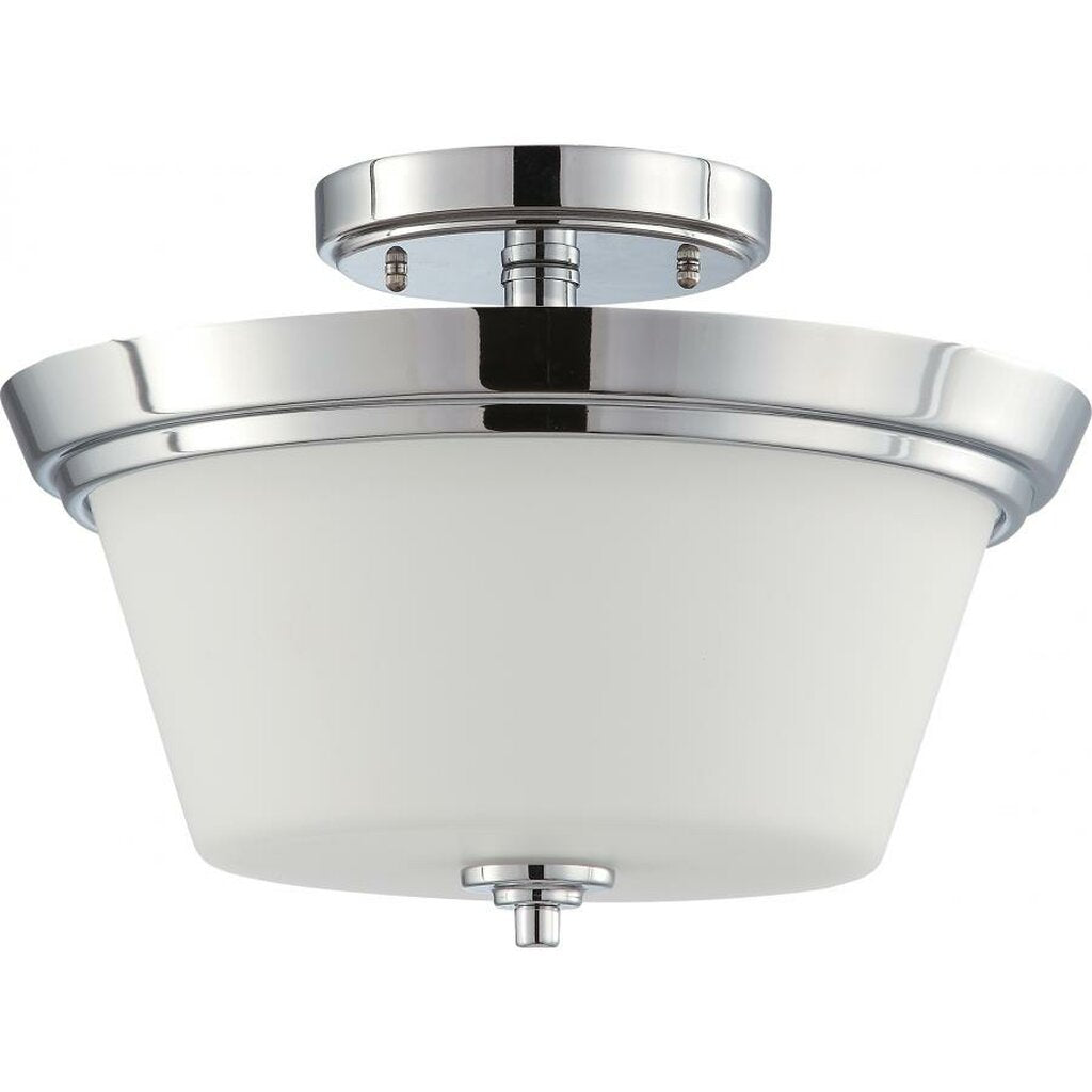 Satco 60-4087 Semi Flush Fixture Bento; 3 Light; Semi-Flush with Satin