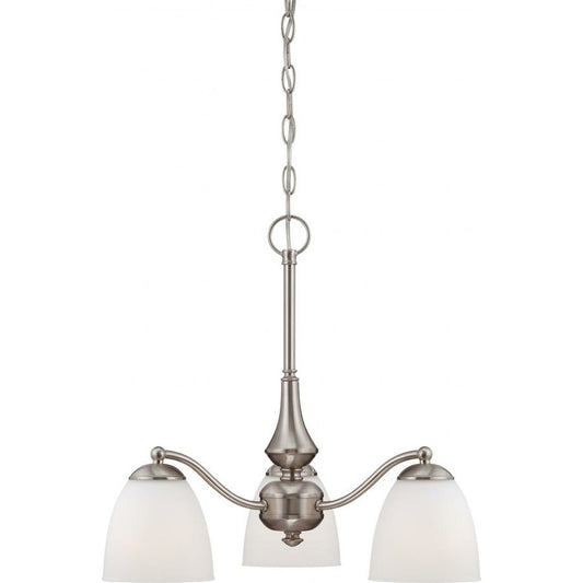 Satco 60-5042 Chandelier Fixture Patton; 3 Light; (Arms Down) with