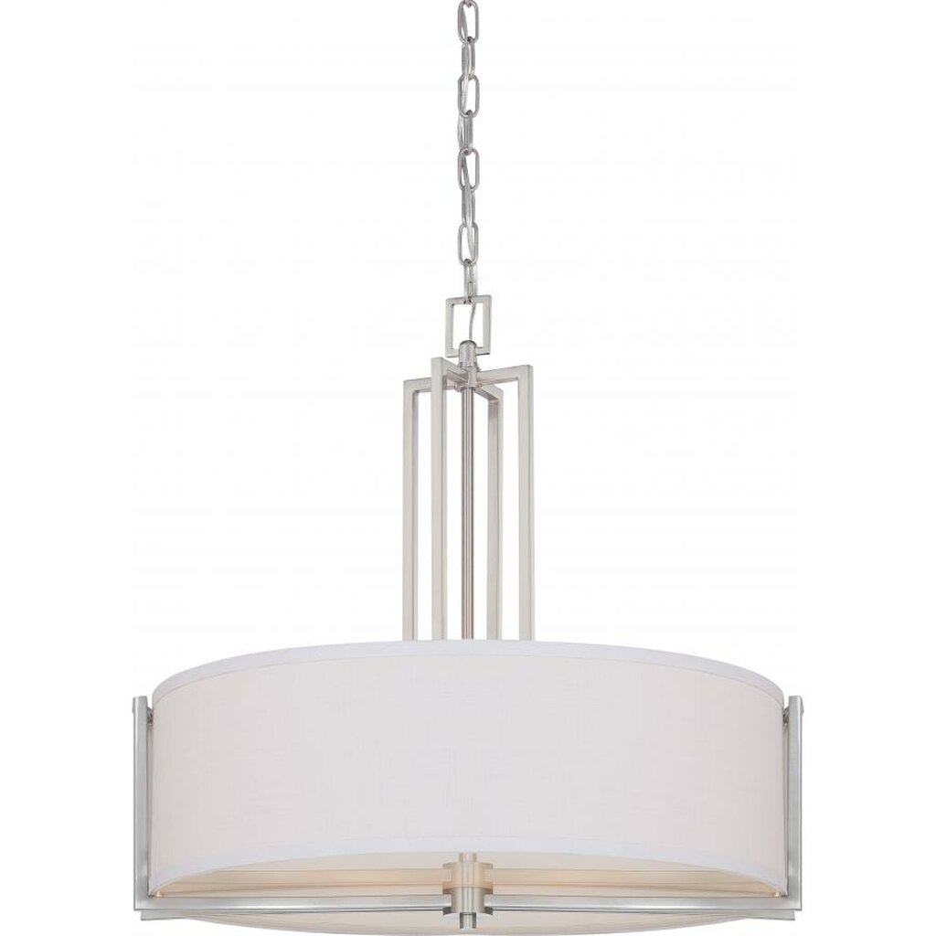 Satco 60-4756 Pendant Fixture Gemini; 4 Light; with Slate Gray Fabric