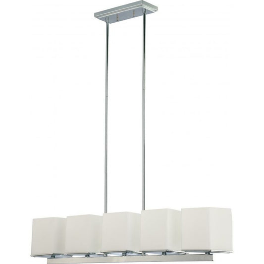 Satco 60-4091 Island Pendant Fixture Bento; 5 Light; with Satin White