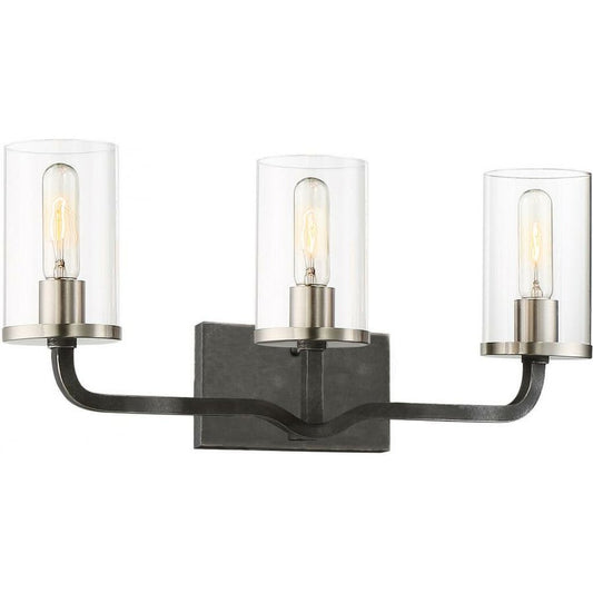 Satco 60-6123 Vanity Fixture Sherwood; 3 Light; 24 in.; Iron Black