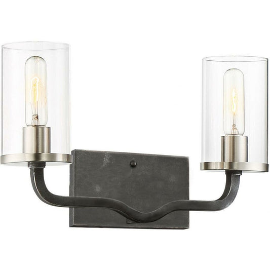 Satco 60-6122 Vanity Fixture Sherwood; 2 Light; 16 in.; Iron Black