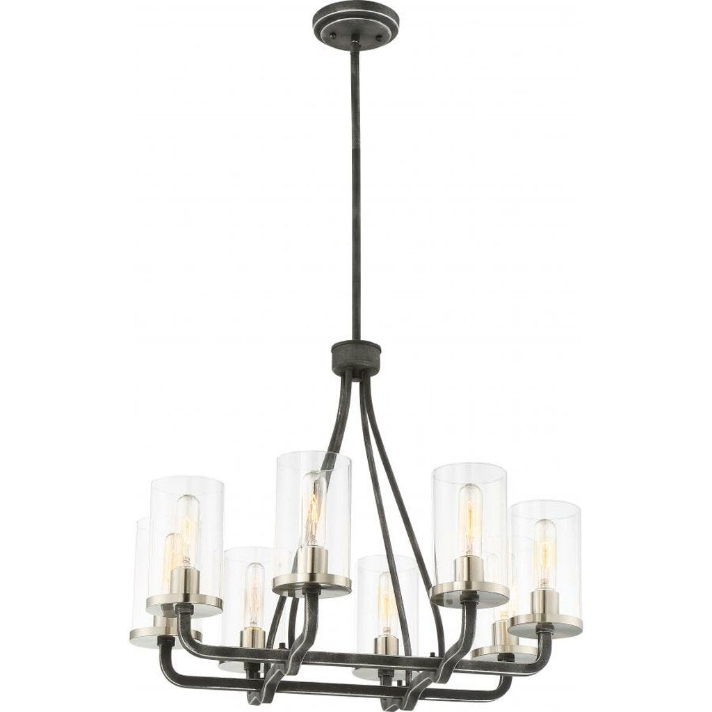 Satco 60-6128 Chandelier Fixture 8 Light; Sherwood Iron Black with