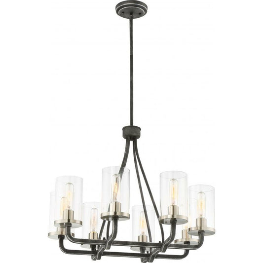 Satco 60-6128 Chandelier Fixture 8 Light; Sherwood Iron Black with