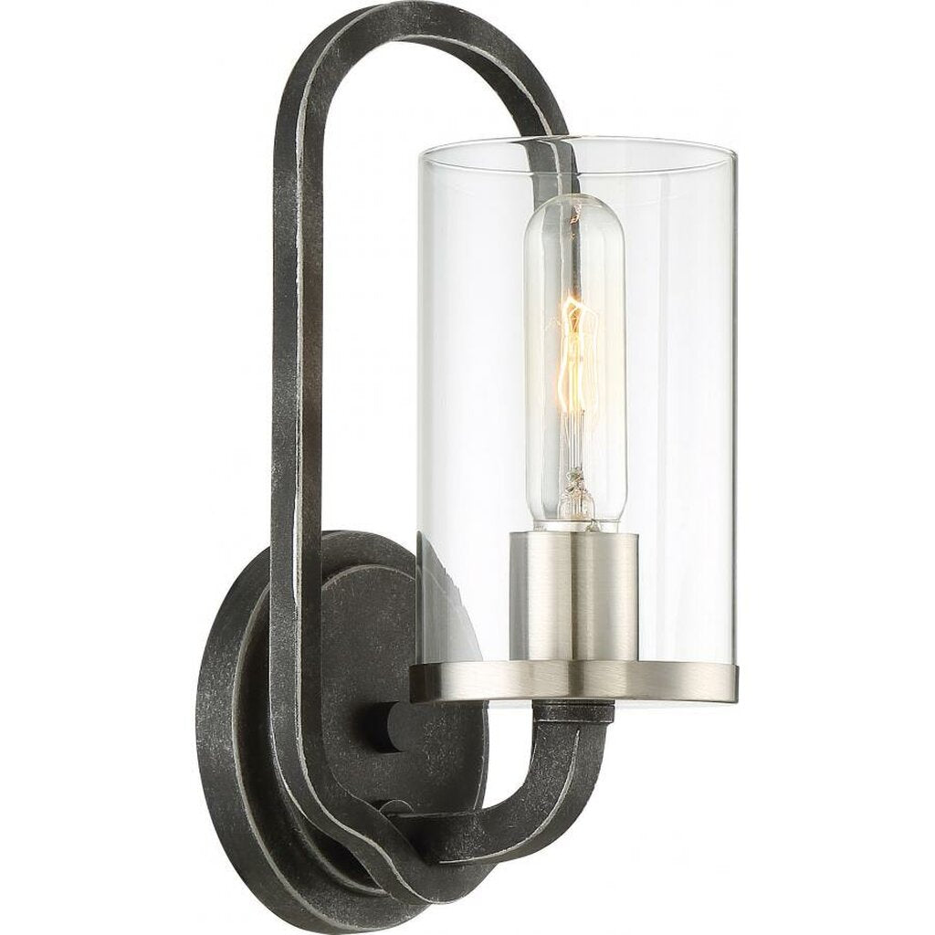Satco 60-6121 Sconce Fixture 1 Light; Sherwood Wall Iron Black with