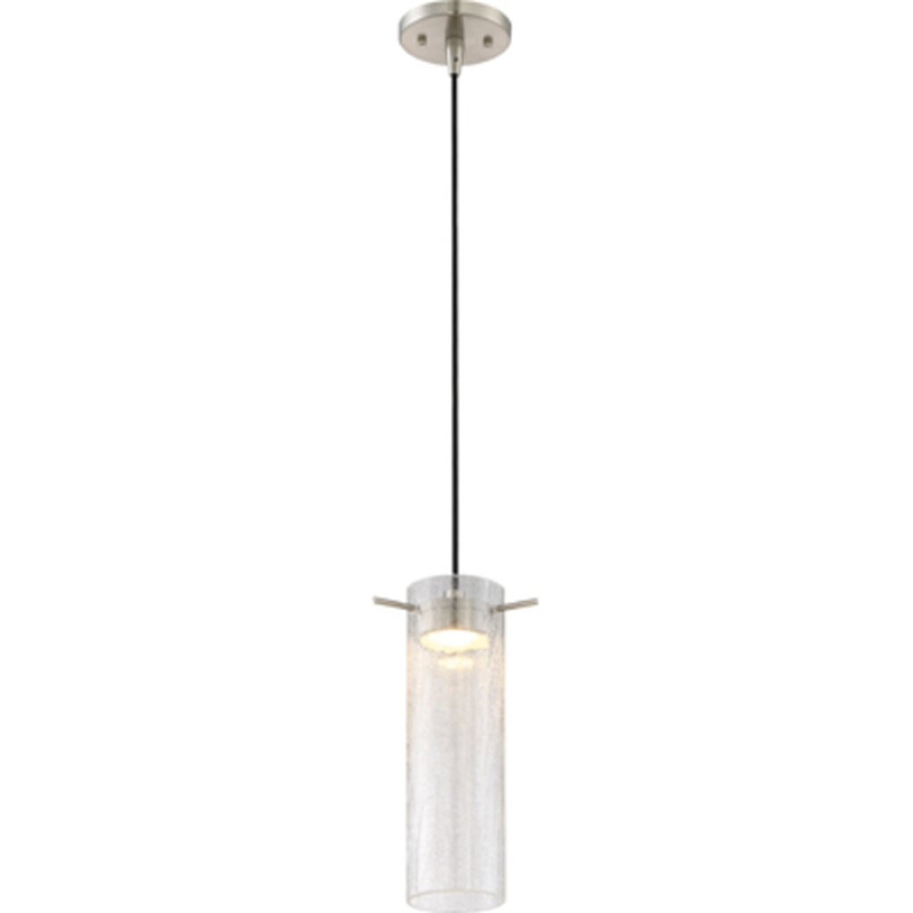 Satco 62-952 12W LED Mini Pendant Fixture Pulse; with Clear Crackle