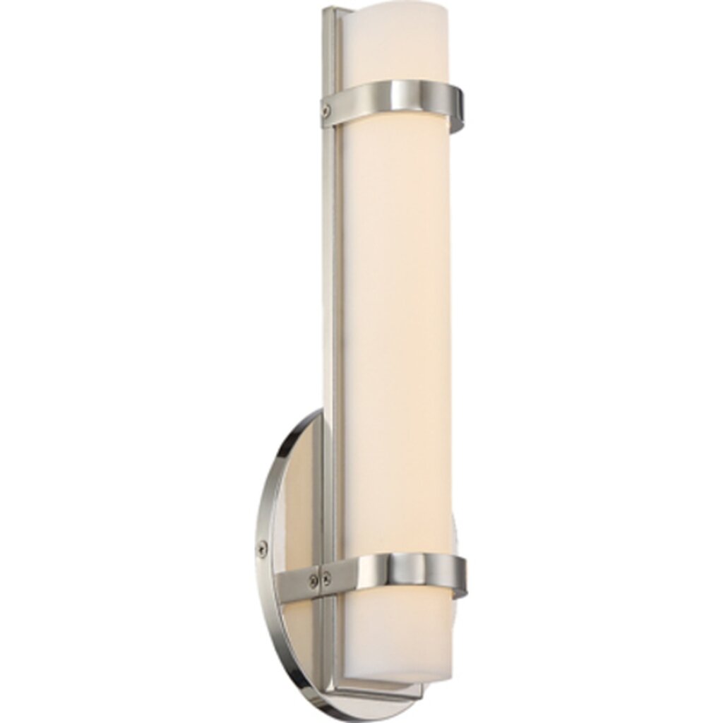 Satco 62-931 13W LED Sconce Fixture Slice; Single Wall Polished Nickel