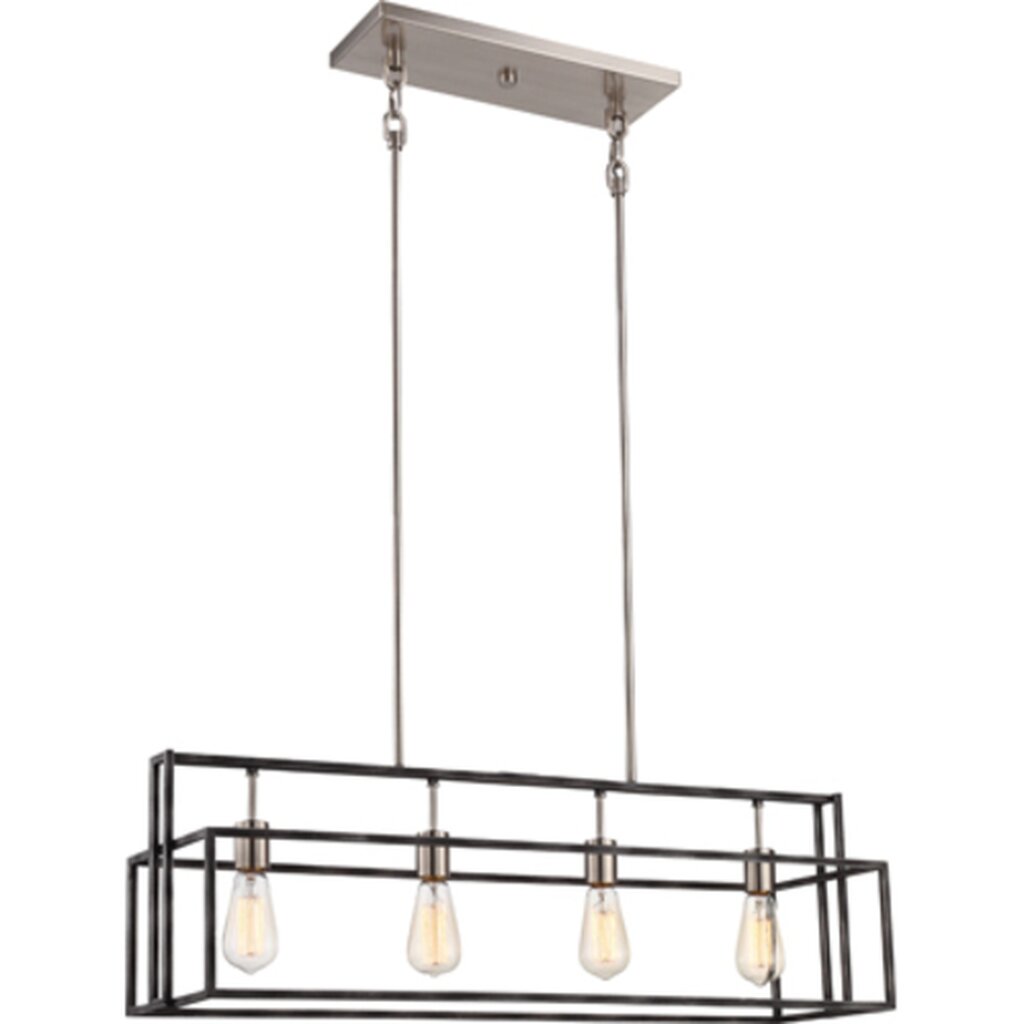 Satco 60-5859 Island Pendant Fixture Lake; 4 Light; Iron Black with