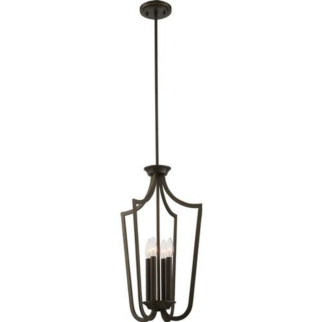 Satco 60-5976 Pendant Fixture Laguna; 4 Light; Caged Forest Bronze