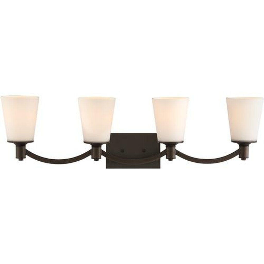 Satco 60-5974 Vanity Fixture Laguna; 4 Light; Forest Bronze with White