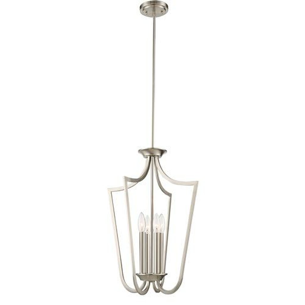 Satco 60-5876 Pendant Fixture Laguna 4 Light; Caged Brushed Nickel