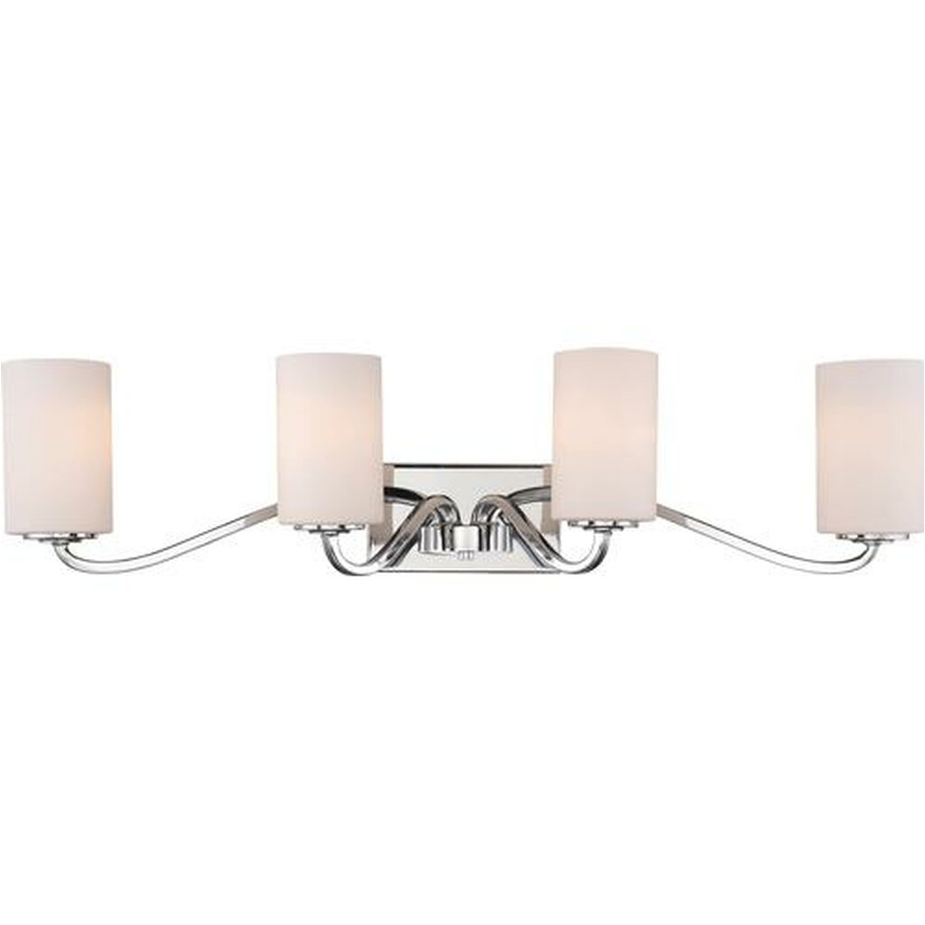 Satco 60-5871 Vanity Fixture Willow 4 Light; Polished Nickel with