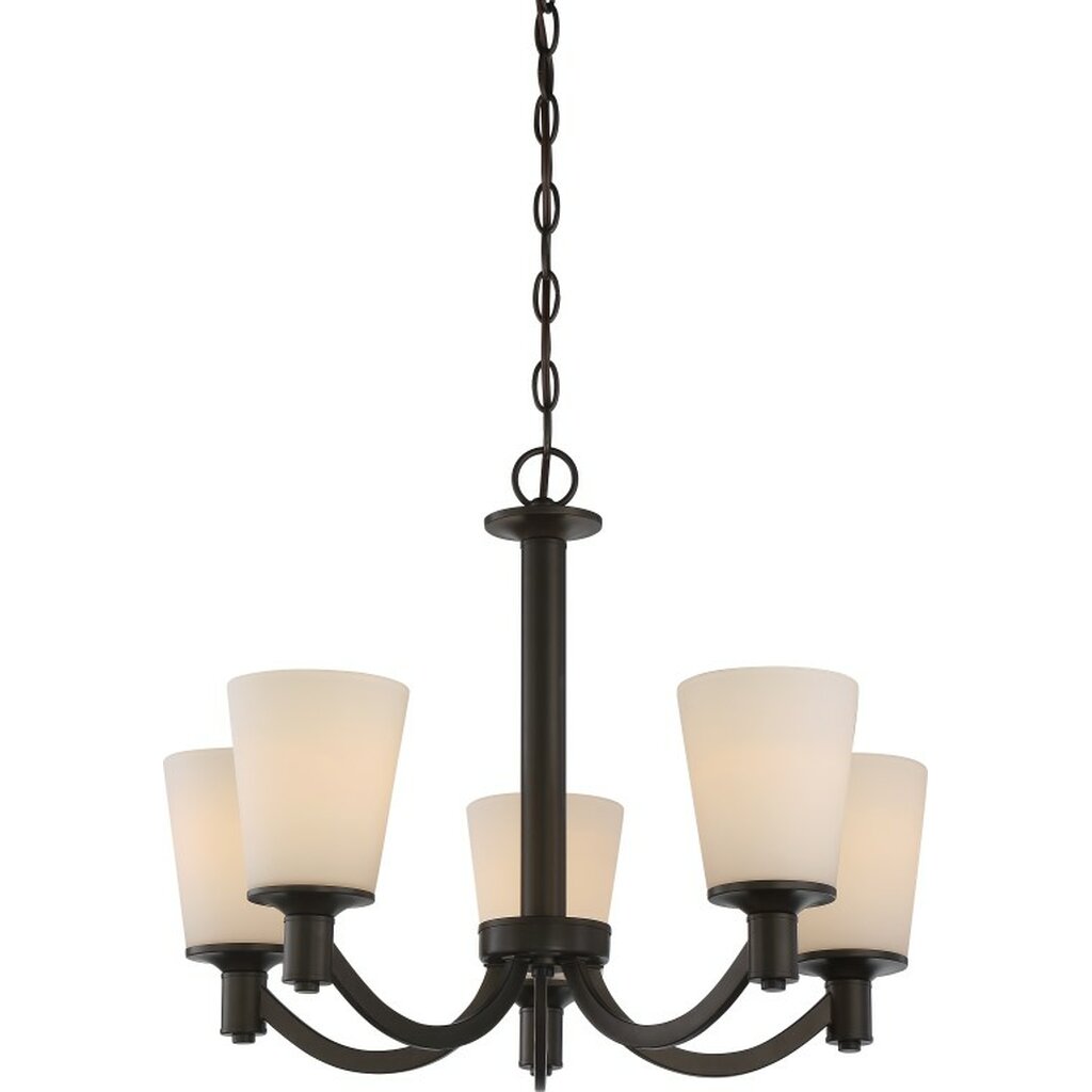 Satco 60-5925 Chandelier Fixture Laguna; 5 Light; Hanging with White