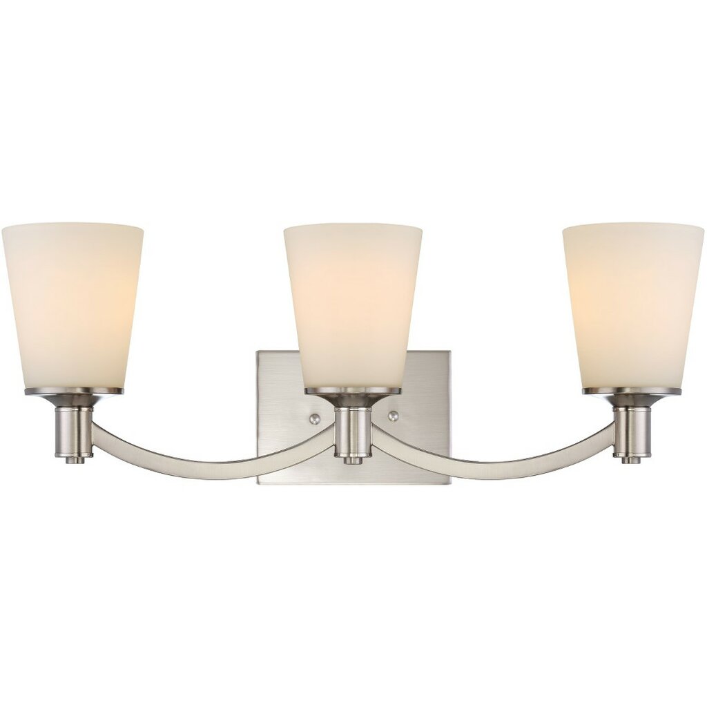 Satco 60-5823 Vanity Fixture Laguna; 3 Light; with White Glass