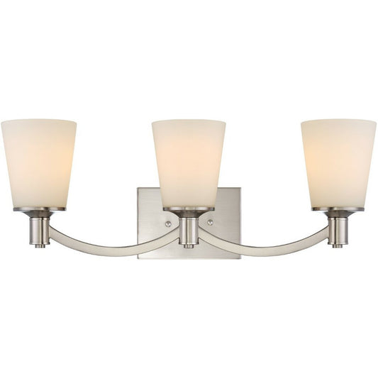 Satco 60-5823 Vanity Fixture Laguna; 3 Light; with White Glass