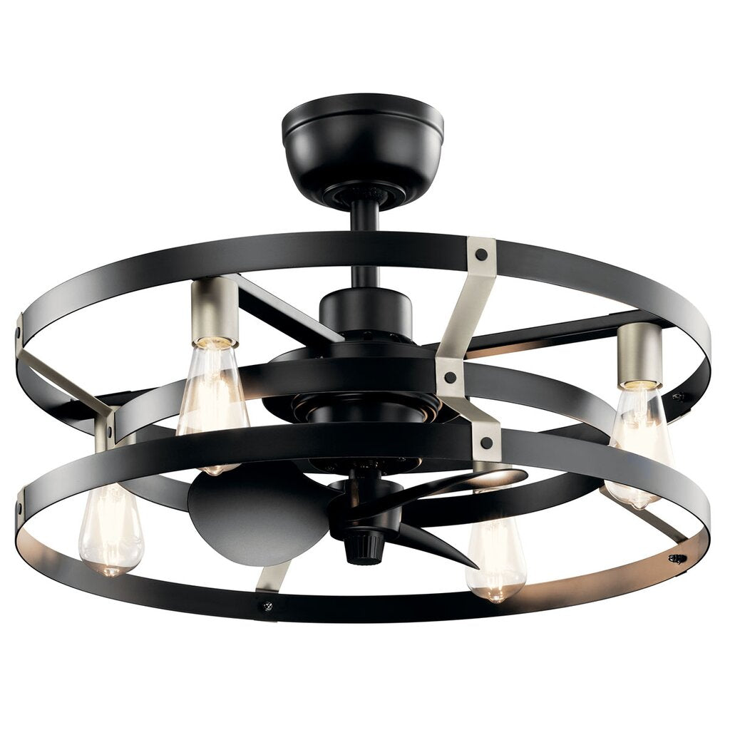 Kichler 300040SBK Fixture Cavelli 13 inch fandelier in Satin Black