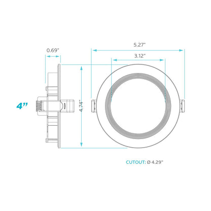 Luxrite LR23731 10.5W 4" Round LED Downlight Dimmable Fixture