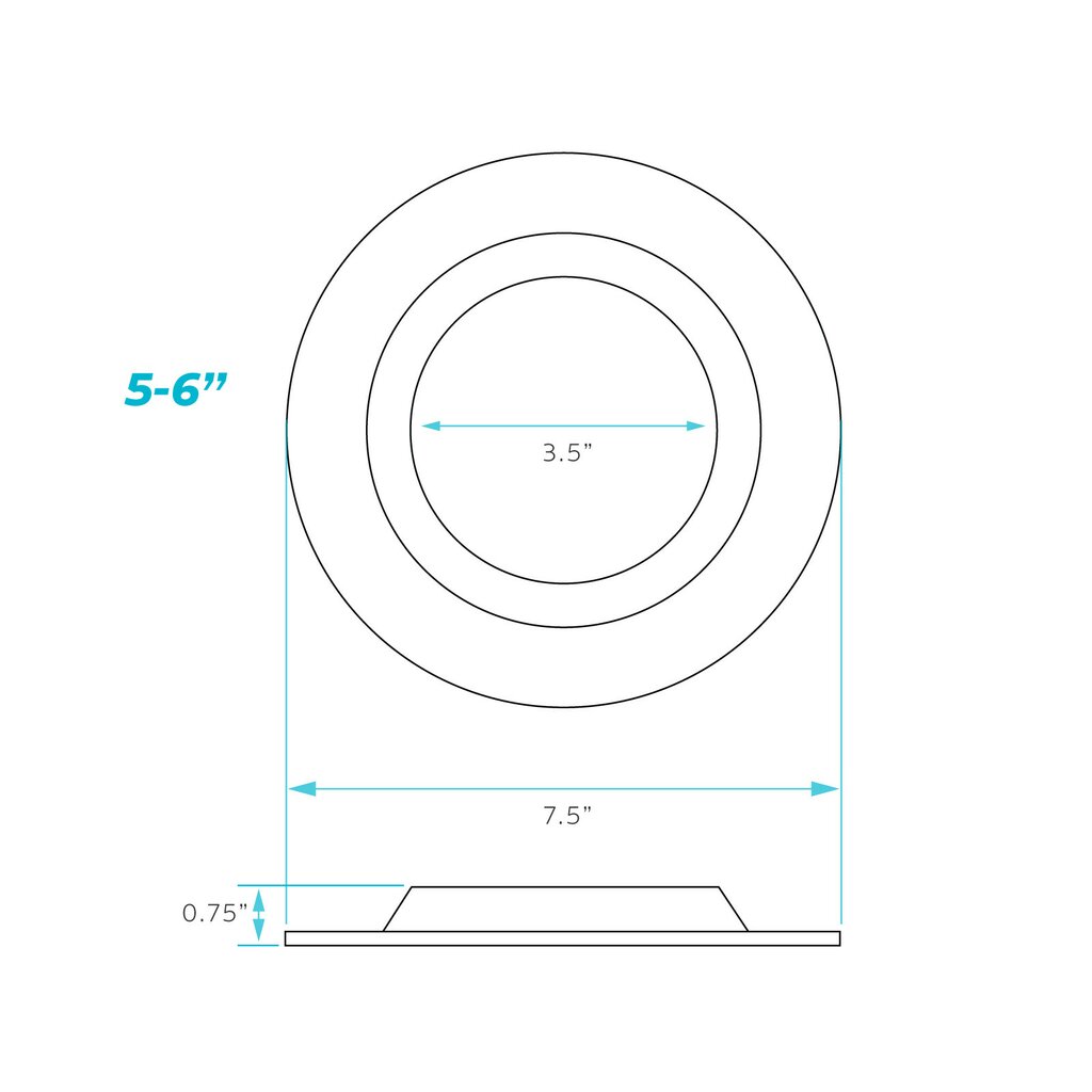 Luxrite LR23797 5-6" Trim Replacement LED/DL5-6/5CCT/RD/TRIM/BK