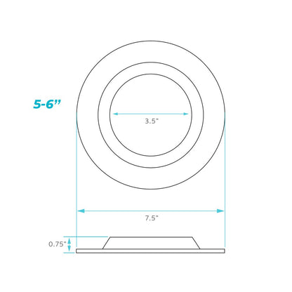Luxrite LR23797 5-6" Trim Replacement LED/DL5-6/5CCT/RD/TRIM/BK