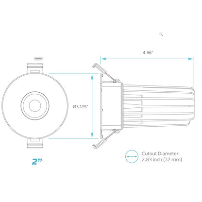 Luxrite LR23415 15W LED Dimmable Fixture 2" REGRESSED DOWNLIGHT CCT