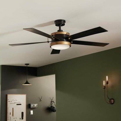 Kichler 330045SBK 71W LED Ceiling Fan Dimmable Fixture 56" Salvo 5