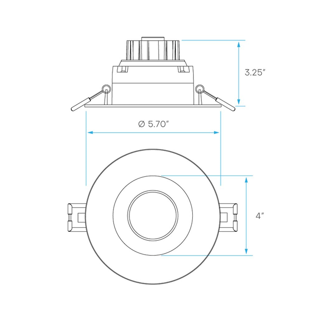 Luxrite LR23269 12W LED Gimbal Dimmable Fixture LED12W/RDL4/GB/5CCT/FL