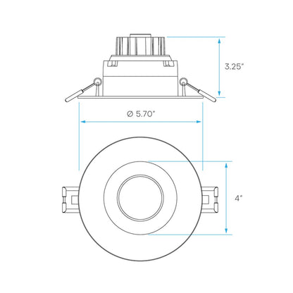 Luxrite LR23269 12W LED Gimbal Dimmable Fixture LED12W/RDL4/GB/5CCT/FL