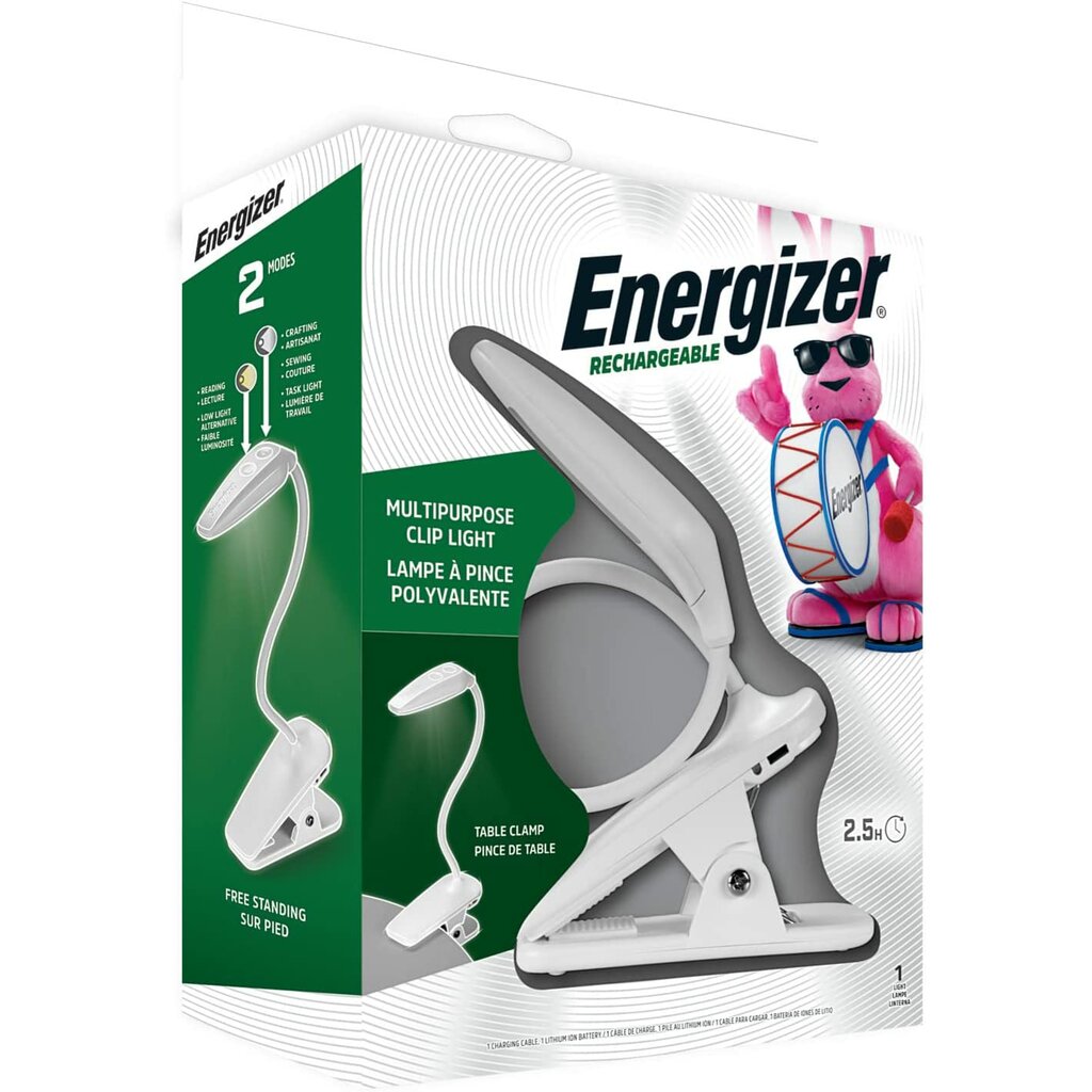 Energizer ENBKFNLP Clip Light LED Rechargeable 14-Lumen Flashlight