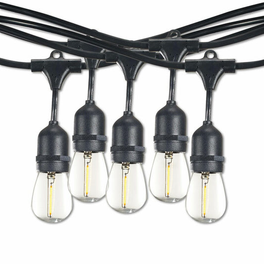 Bulbrite 812483 1W LED String Light Fixture 48-foot Kit with Clear