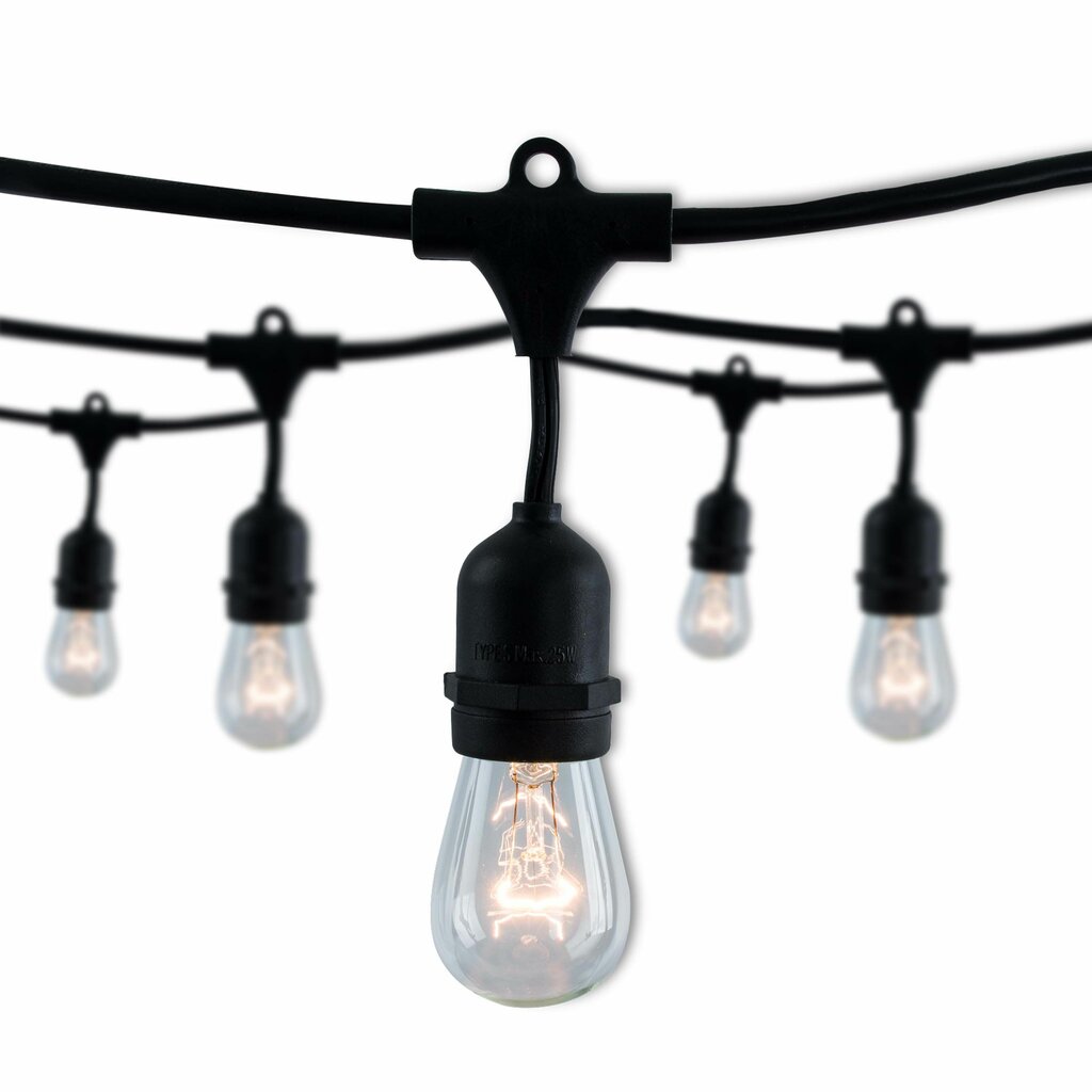 Bulbrite 812312 String Light Fixture 30-foot Kit with Clear Vintage