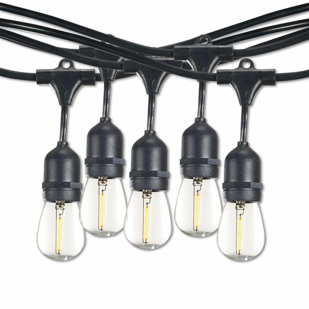 Bulbrite 812143 1W LED String Light Fixture 14-foot Kit with Clear