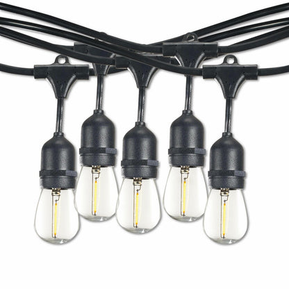 Bulbrite 812143 1W LED String Light Fixture 14-foot Kit with Clear