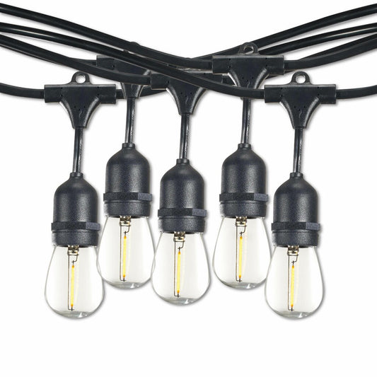 Bulbrite 812143 1W LED String Light Fixture 14-foot Kit with Clear