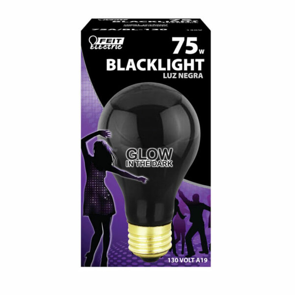 Feit Electric 75A/BL/RP-130 75W A19 Black Light Blue Incandescent