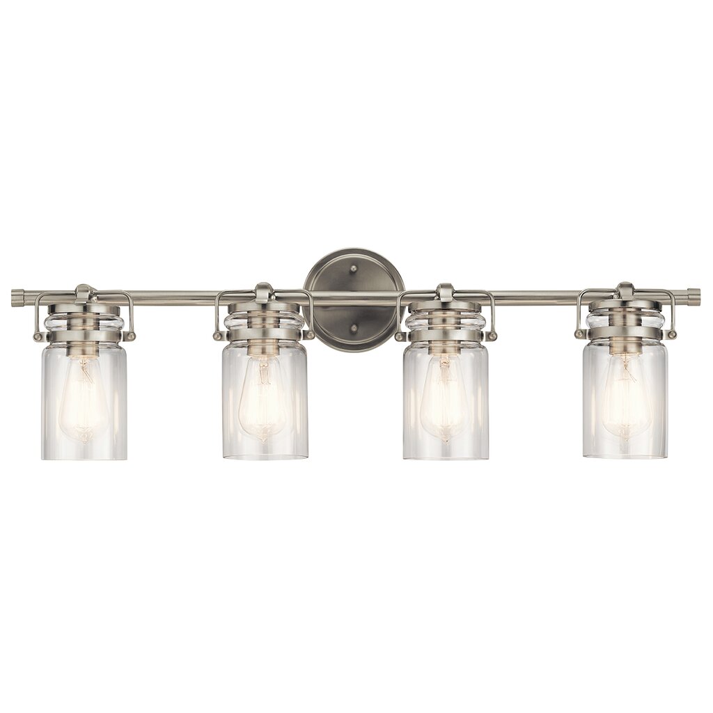 Kichler 45690NI Fixture Brinley Vanity Light 4-Light Clear Glass