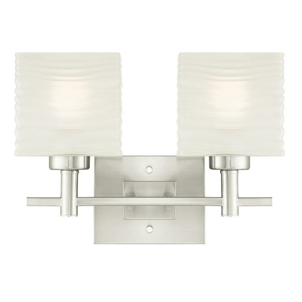 Westinghouse 6303900 Sconce Fixture 2 Light Wall Brushed Nickel Finish