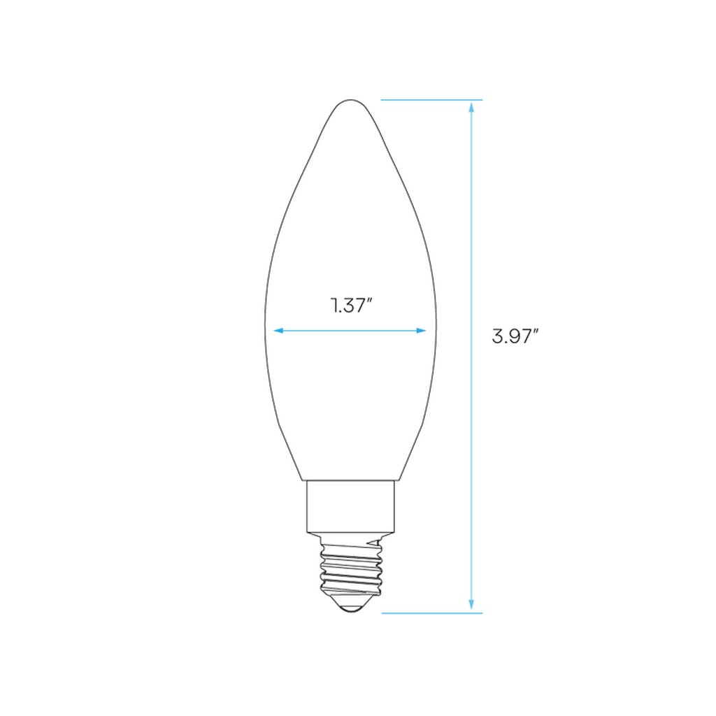Luxrite LR21645 5W B11 Bright White LED Light Bulb