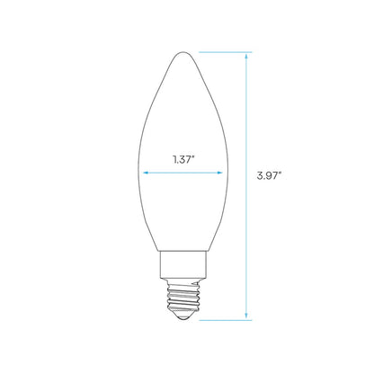 Luxrite LR21645 5W B11 Bright White LED Light Bulb