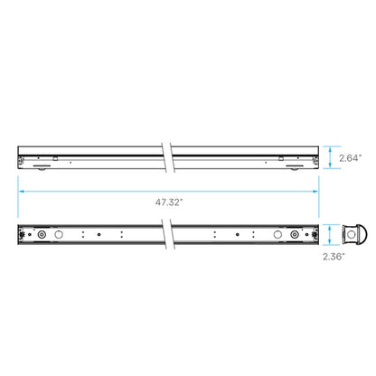 Luxrite LR25185 34W/38W/45W LED Strip Dimmable Fixture 4' SLIM LINEAR