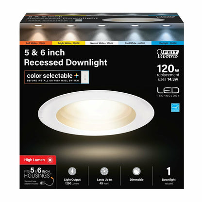 Feit Electric LEDR56HO/6WYCA 14.3W 5/6" Round LED Downlight Dimmable