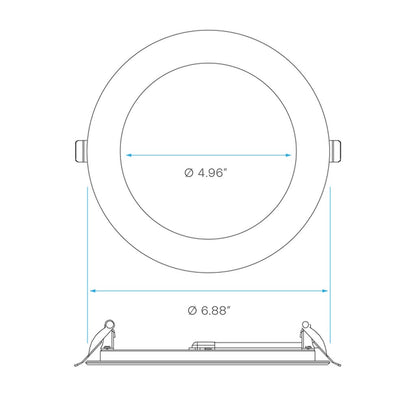 Luxrite LR23485 15W 6" Round LED Downlight Dimmable Fixture FIRE RATED